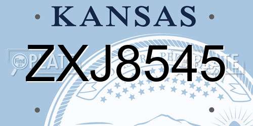 ZXJ8545 Kansas License Plate