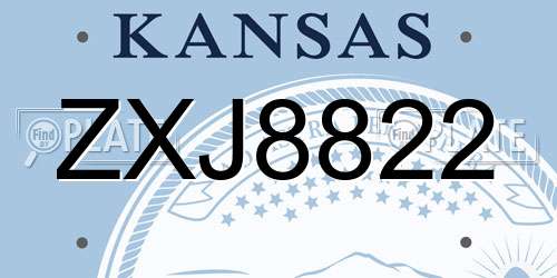 ZXJ8822 Kansas License Plate
