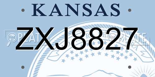 ZXJ8827 Kansas License Plate