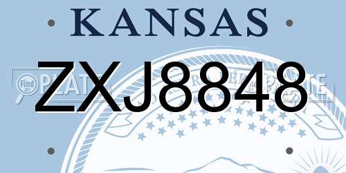 ZXJ8848 Kansas License Plate