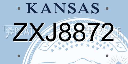 ZXJ8872 Kansas License Plate