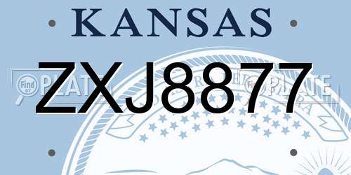 ZXJ8877 Kansas License Plate