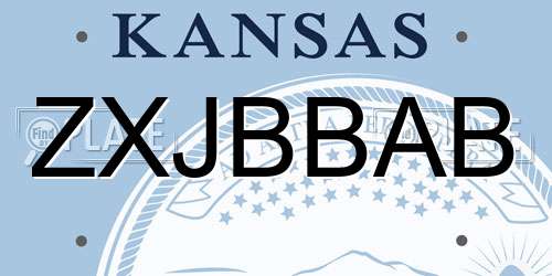 ZXJBBAB Kansas License Plate