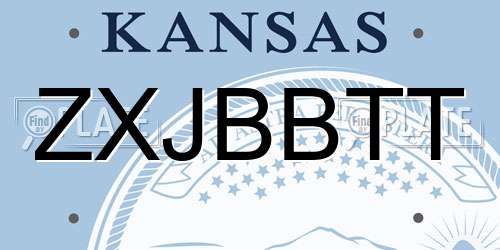 ZXJBBTT Kansas License Plate