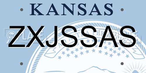 ZXJSSAS Kansas License Plate
