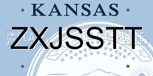 ZXJSSTT Kansas License Plate