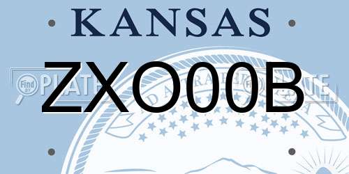 ZXO00B Kansas License Plate