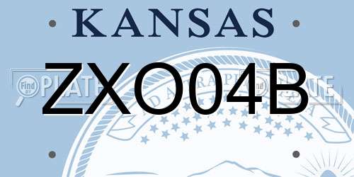 ZXO04B Kansas License Plate