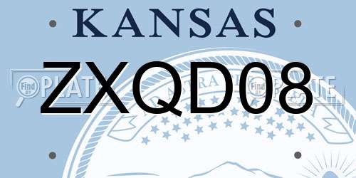 ZXQD08 Kansas License Plate