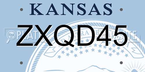 ZXQD45 Kansas License Plate