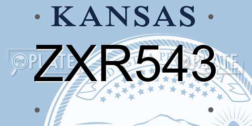 ZXR543 Kansas License Plate