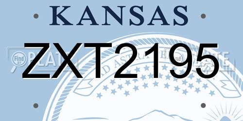 ZXT2195 Kansas License Plate