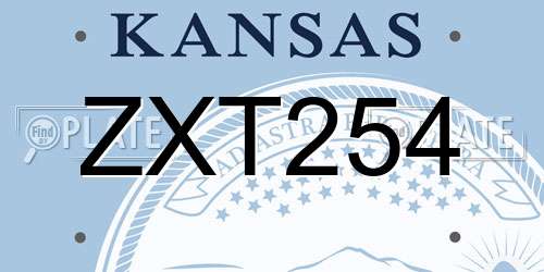 ZXT254 Kansas License Plate