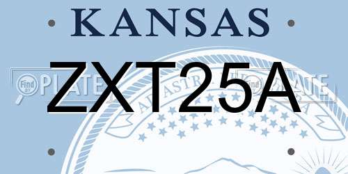 ZXT25A Kansas License Plate