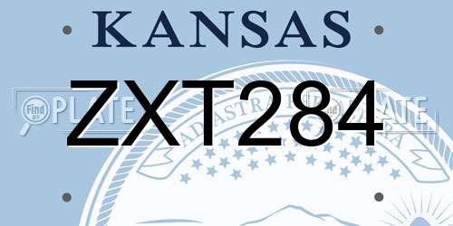 ZXT284 Kansas License Plate