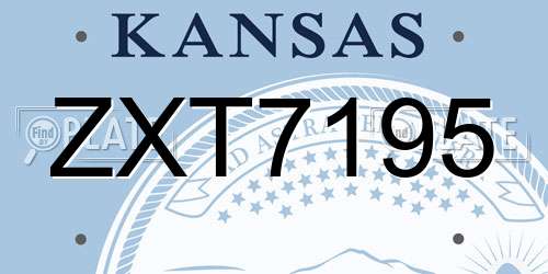 ZXT7195 Kansas License Plate