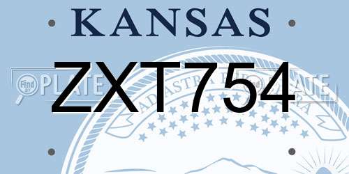 ZXT754 Kansas License Plate