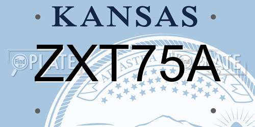 ZXT75A Kansas License Plate
