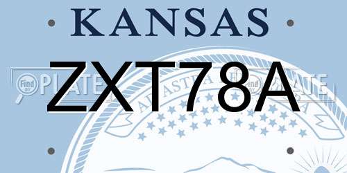 ZXT78A Kansas License Plate