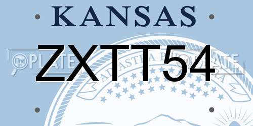 ZXTT54 Kansas License Plate