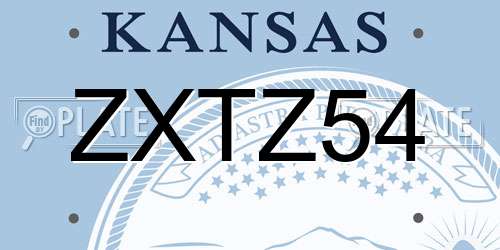 ZXTZ54 Kansas License Plate
