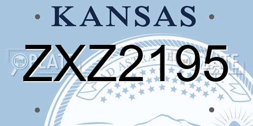 ZXZ2195 Kansas License Plate