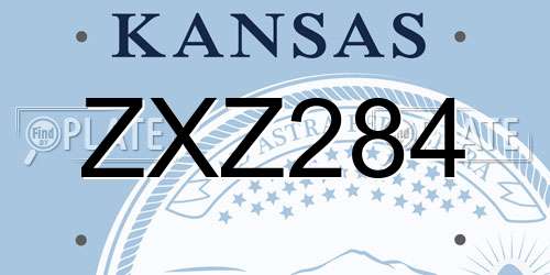 ZXZ284 Kansas License Plate