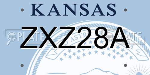 ZXZ28A Kansas License Plate