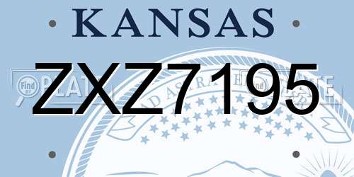 ZXZ7195 Kansas License Plate