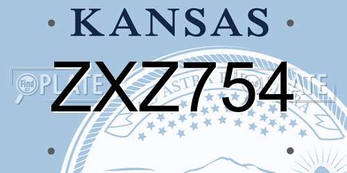 ZXZ754 Kansas License Plate