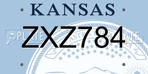 ZXZ784 Kansas License Plate