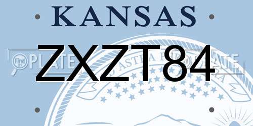 ZXZT84 Kansas License Plate