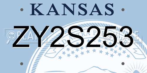 ZY2S253 Kansas License Plate