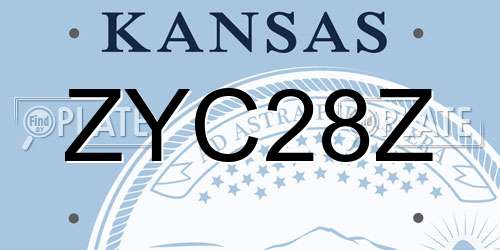 ZYC28Z Kansas License Plate