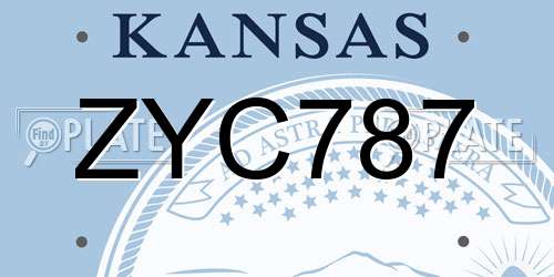 ZYC787 Kansas License Plate