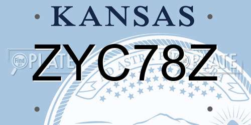 ZYC78Z Kansas License Plate