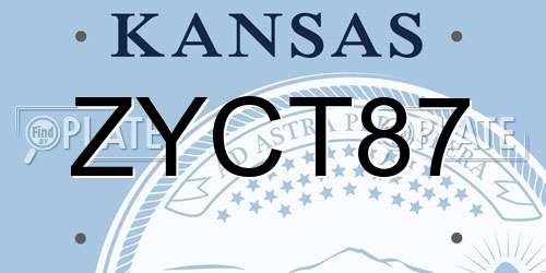 ZYCT87 Kansas License Plate