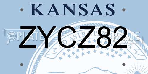 ZYCZ82 Kansas License Plate
