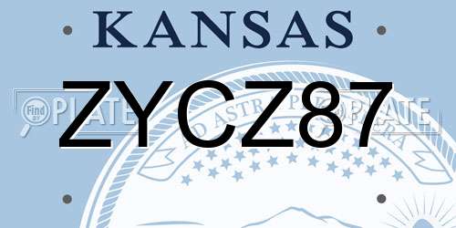 ZYCZ87 Kansas License Plate