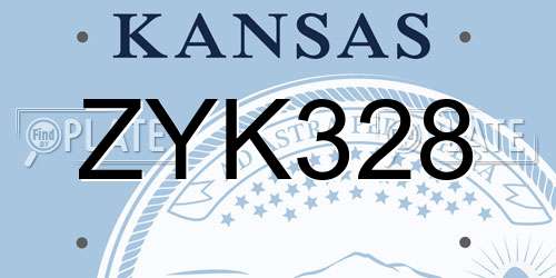 ZYK328 Kansas License Plate