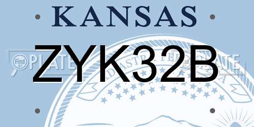ZYK32B Kansas License Plate