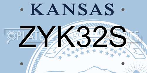 ZYK32S Kansas License Plate
