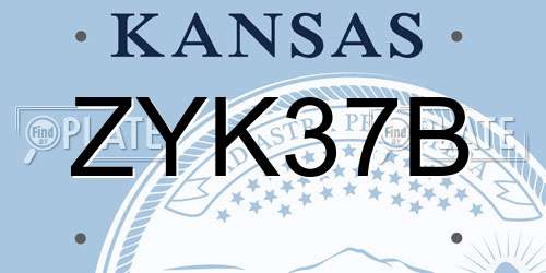 ZYK37B Kansas License Plate