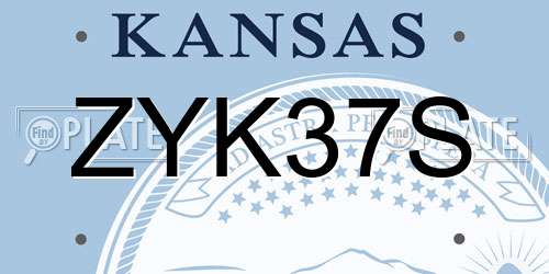 ZYK37S Kansas License Plate