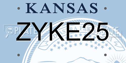 ZYKE25 Kansas License Plate