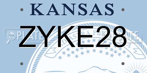 ZYKE28 Kansas License Plate
