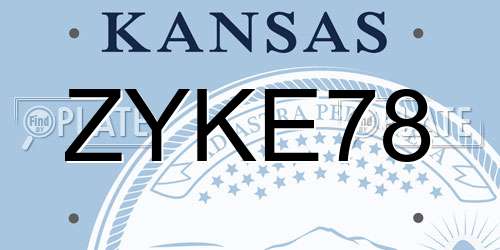 ZYKE78 Kansas License Plate