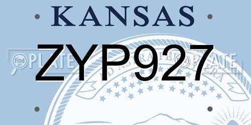 ZYP927 Kansas License Plate
