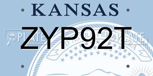 ZYP92T Kansas License Plate