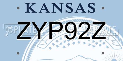 ZYP92Z Kansas License Plate
